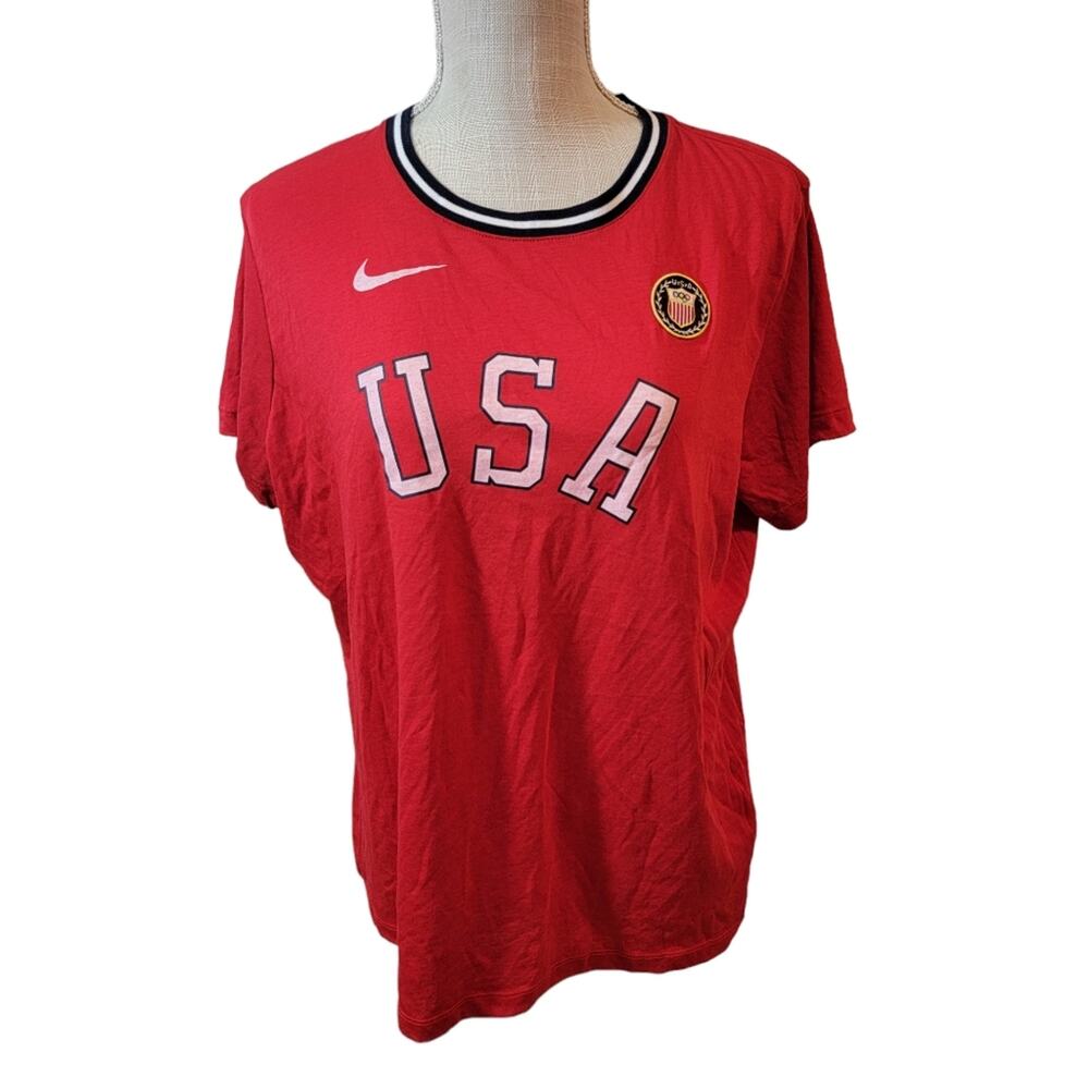 Nike Womens Sportswear Olympic Team USA Heritage T Shirt Red Size XL